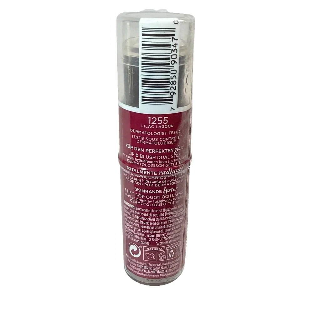 Burt's Bees All Aglow Lip Cheek Stick 1255 LILAC LAGOON New Sealed
